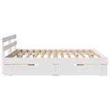 Bed Frame with Headboard White 180 x 200 cm Solid Pine Wood 3382266