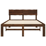 Double Bed Frame with Headboard ROSTOCK Dark Brown 150 x 200 cm 3405428