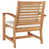 Chair 2 pcs Brown and Cream 65 x 60 x 76.5 cm Solid Teak Wood 42006405