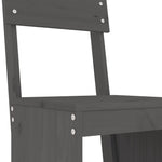 7 Piece Garden Bar Set Grey Solid Wood Pine 3157813