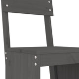 7 Piece Garden Bar Set Grey Solid Wood Pine 3157813
