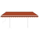 Manual Retractable Awning with Posts 4x3 m Orange and Brown 3069940