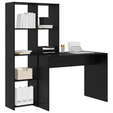 Desk with Shelf Black Oak 138.5 x 55 x 143 cm Engineered Wood 3337250