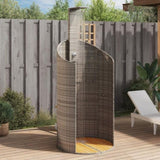 Outdoor Shower Grey 100x100x241.5 cm Poly Rattan and Acacia Wood 368213