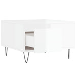 ZNTS Coffee Table High Gloss White 55x55x36.5 cm Engineered Wood 830758