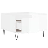 ZNTS Coffee Table High Gloss White 55x55x36.5 cm Engineered Wood 830758