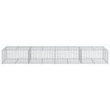 Gabion Basket with Cover 400x100x50 cm Galvanised Iron 3295181