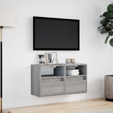 TV Wall Cabinets with LED Lights 2 pcs Grey Sonoma 41x31x45 cm 852324