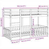Bunk Bed 75x190 cm Solid Wood Pine 3308595