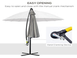 3 Cantilever Umbrella 18 Ribs & Vents Adjustable Angle for Patio Light Grey T3398P325212