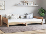 Pull-out Day Bed Natural 180 x 200 cm Solid Pine Wood 8004795