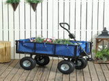 114L Steel Frame Garden Cart Trolley - Blue T3398P320182