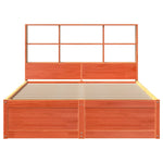 Bed Frame without Mattress Wax Brown 135x190 cm Double Solid Wood Pine 3323472
