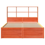 Bed Frame without Mattress Wax Brown 135x190 cm Double Solid Wood Pine 3323472