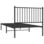 Metal Bed Frame without Mattress with Headboard Black 90x200cm 350857
