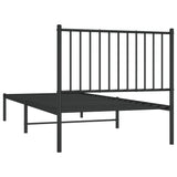 Metal Bed Frame without Mattress with Headboard Black 90x200cm 350857