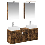 Bathroom Cabinet Set 5 pcs Smoked Oak Engineered Wood 3406395