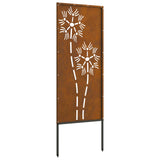 Garden Privacy Screen Rusty 50 x 140 cm Weathering Steel 876286
