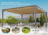 3 x 2.8m Metal Pergola, with Retractable Fabric Roof - Beige T3398P320021