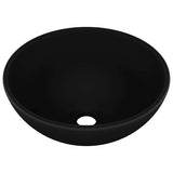 146975 Luxury Bathroom Basin Round Matt Black 32,5x14 cm Ceramic