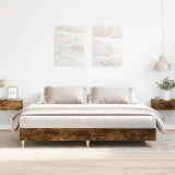 Bed Frame Smoked oak Engineered wood, plywood Double Bed Frame 3329025