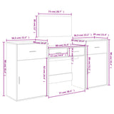 4 Piece Dressing Table Set Smoked Oak Engineered Wood 3276529