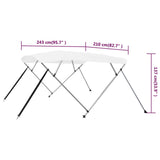 4 Bow Bimini Top White 243x210x137 cm 92369