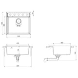 Kitchen Sink with Overflow Hole Black Granite 147061