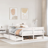 Bed Frame without Mattress White 140x200 cm Solid Wood Pine 3306382