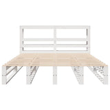 Bed Frame without Mattress White 120x200 cm Solid Wood Pine 3306493