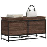 Storage Box with Lid Brown Oak 100x40x51.5 cm Engineered Wood 848808
