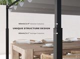 3 x 3 Metal Pergola with Retractable Roof and Magnetic Fixture, Outdoor Gazebo Garden Pergola Kit T3398P320117