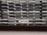 PE Rattan Garden Coffee Table, with Glass Table Top - Grey T3398P314126
