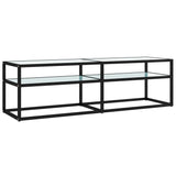 TV Cabinet White Marble 140x40x40.5 cm Tempered Glass 331716