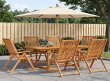 Outdoor Dining Set with Parasol 8 pcs Cream White and Natural 3438537