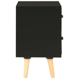 ZNTS Bedside Cabinets 2 pcs Black 40x30x50 cm Solid Pinewood 285225