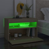 Bedside Cabinet & LED Lights 2 pcs Sonoma Oak 60x35x40 cm 3082781