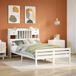 ZNTS Bookcase Bed without Mattress White 120x200cm Solid Wood Pine 3322262