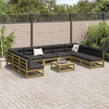 ZNTS 10 Piece Garden Sofa Set Impregnated Wood Pine 3299595