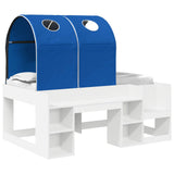Bed with Tunnel 4 pcs White and Blue Engineered Wood 3423499