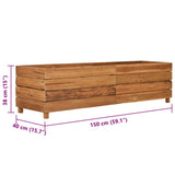 Raised Bed 150x40x38 cm Recycled Teak Wood and Steel 47423
