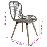Dining Chairs 2 pcs Brown Natural Rattan 246853
