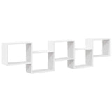 Wall Cube Shelf 5 Compartments White Engineered Wood 859995