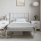 Metal Bed Frame without Mattress with Headboard White 100x200cm 355507