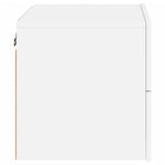 ZNTS Wall-mounted Bedside Cabinet with LED Lights White 836812
