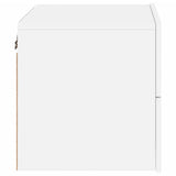ZNTS Wall-mounted Bedside Cabinet with LED Lights White 836812