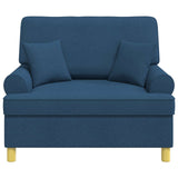 Armchair with Cushions Blue Fabric 42043512