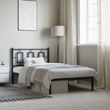Metal Bed Frame without Mattress with Headboard Black 100x200cm 374236