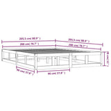 Bed Frame without Mattress Honey Brown 200x200 cm Solid Wood 820819