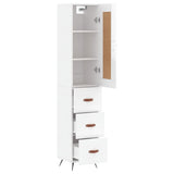Highboard High Gloss White 34.5x34x180 cm Engineered Wood 3200171